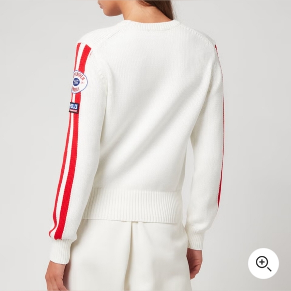 $268 Ralph Lauren Ski Logo Graphic Cotton Sweater Women's M Patch 1967 Downhill - Picture 3 of 13